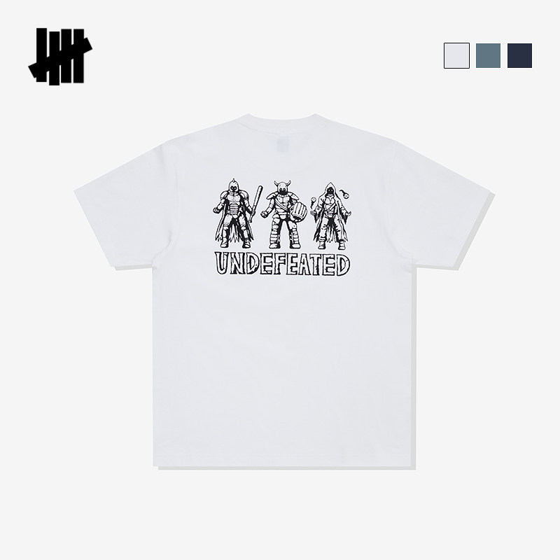 UNDEFEATED五条杠官方冬季新品时尚潮流战士主题圆筒汗布短袖T恤