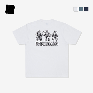 UNDEFEATED五条杠官方冬季新品时尚潮流战士主题圆筒汗布短袖T恤