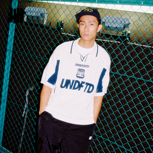 UNDEFEATED五条杠官方冬季新品复古足球运动短袖POLO针织毛衫