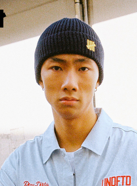 UNDEFEATED五条杠官方冬季新品时尚潮流美式休闲宽罗纹针织冷帽