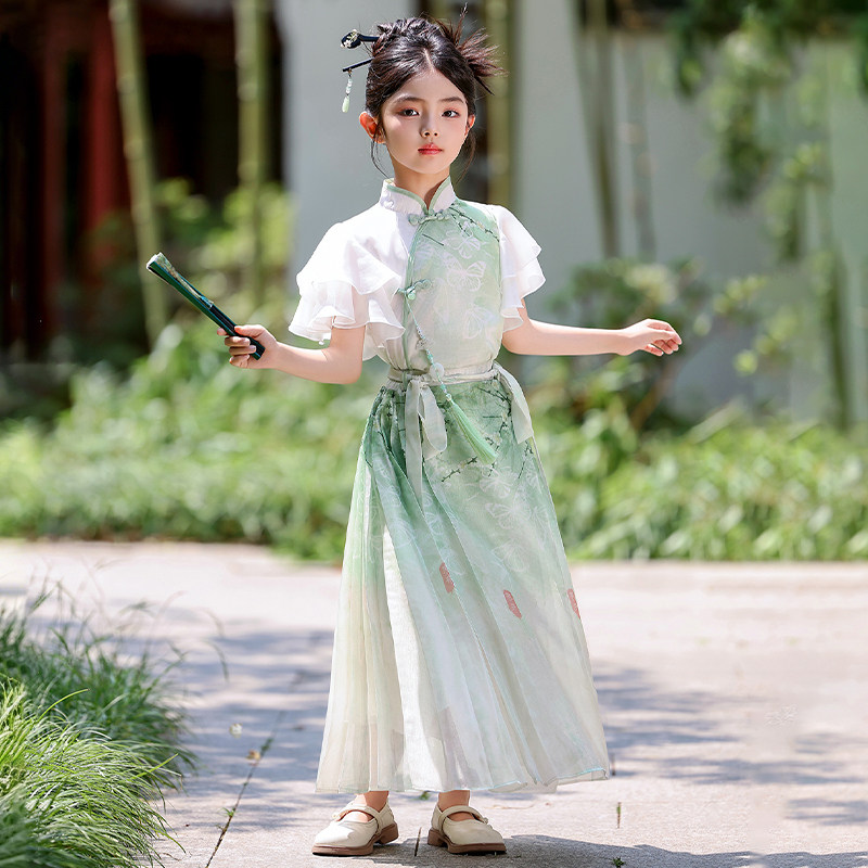 马面裙女童夏装2026夏季新款套装儿童汉服小女孩中国民族古风唐装