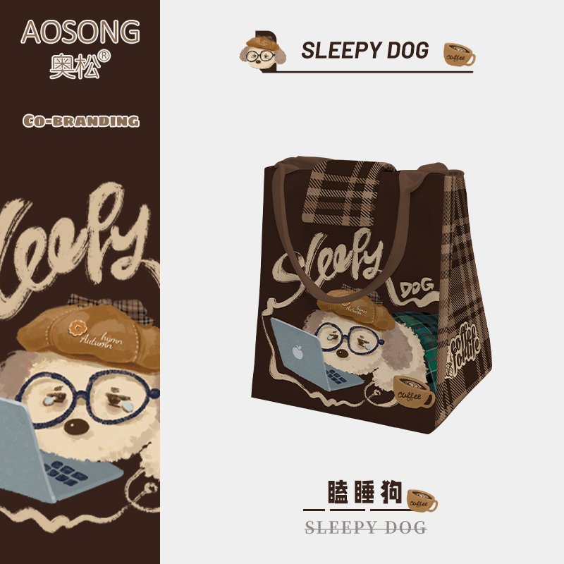 奥松原创可爱学生上班族通勤饭盒包高颜值保温带饭便当包手提袋女