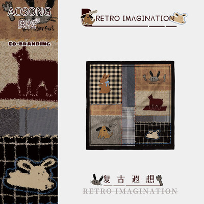 奥松原创复古遐想方巾披肩女外搭围脖头巾薄款百搭丝巾系脖高级感