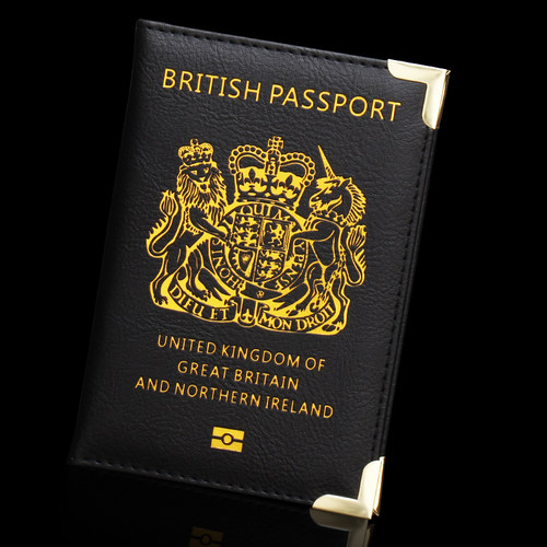 皮革英国护照夹定制LOGO广告