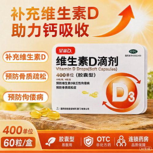 [日日高]维生素D滴剂400IU*60粒/盒