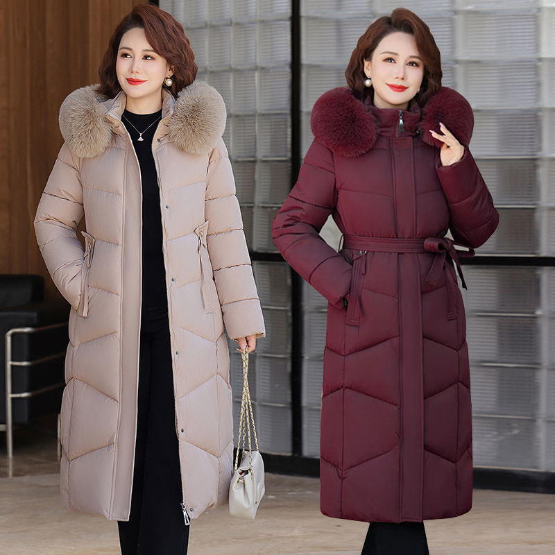 时尚气质百搭长款棉服女