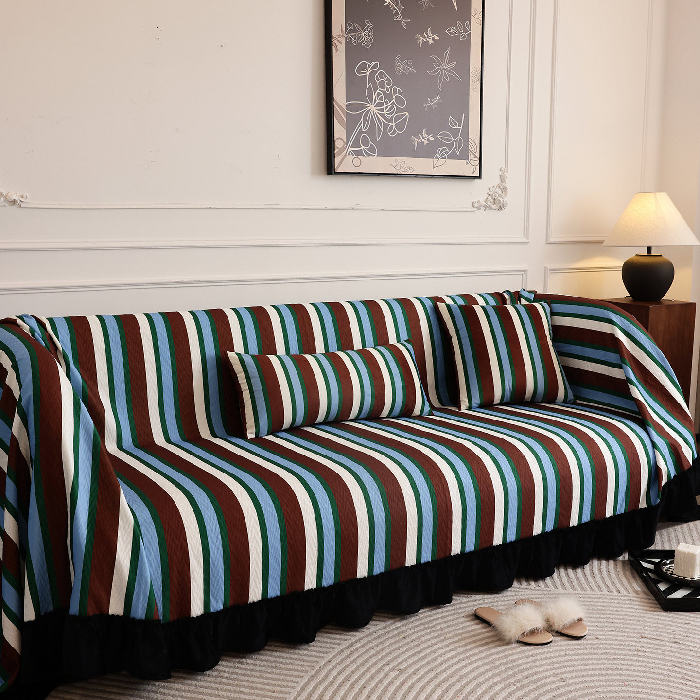 中古风轻奢四季全盖沙发巾加厚可机洗盖布套罩北欧ins组合防尘毯,居家布艺,沙发套,淘宝优惠券,粉丝福利购,淘宝优惠卷