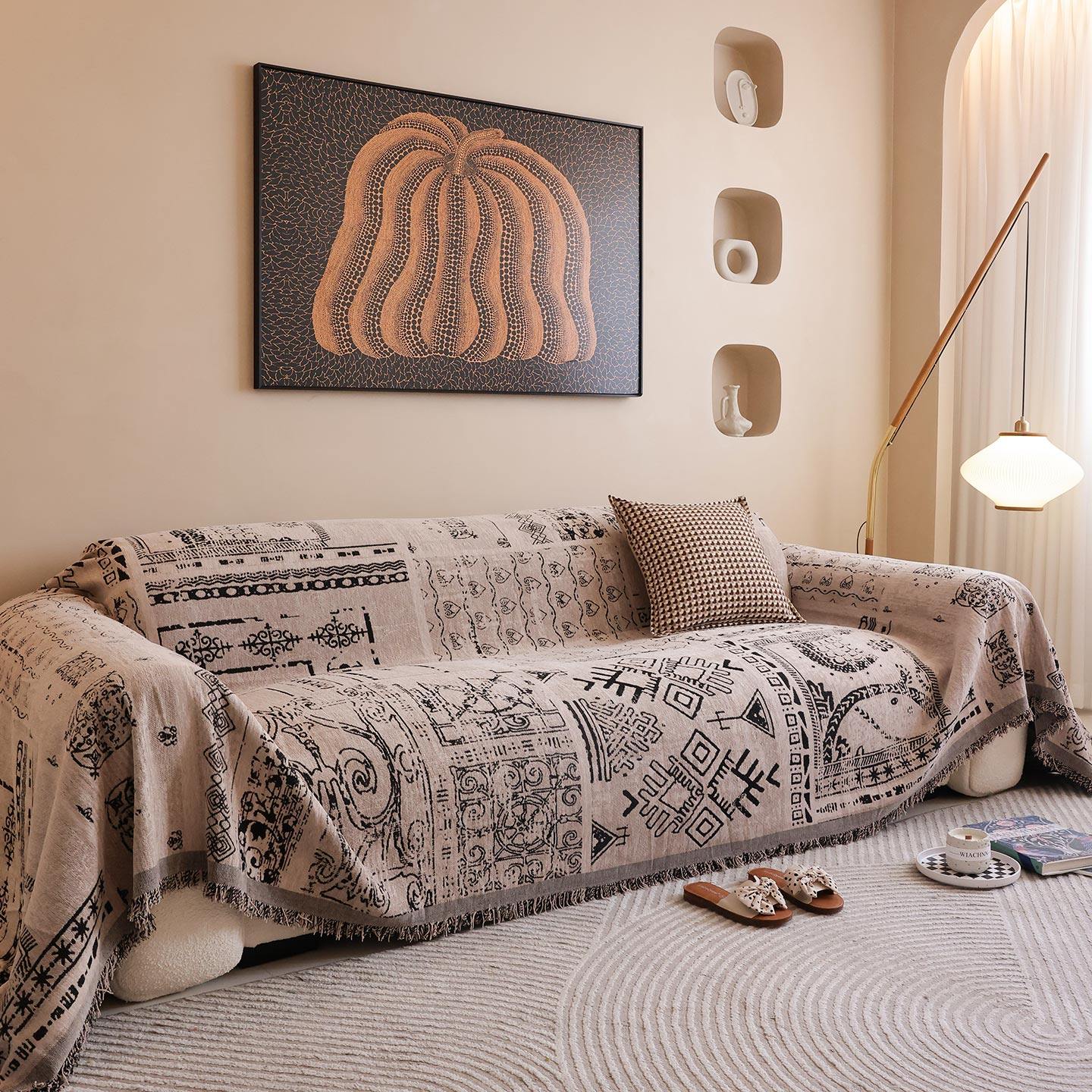 枕西湖复古雪尼尔沙发盖布巾四季加厚全包防尘毯北欧防滑沙发套罩,居家布艺,沙发套,淘宝优惠券,粉丝福利购,淘宝优惠卷