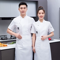 MZB Параллельные трехлоковые короткие рукава-белый (топ + белый наполовину фартук)