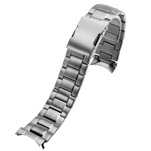 适用浪琴先行者祖鲁系列L3.812/L3.802弧口钢带不锈钢手表带22mm