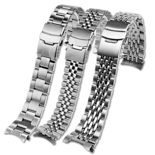 代用SEIKO精工5号水鬼SRPD63K1 skx007 009弧口钢带不锈钢手表带