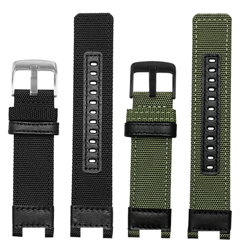 适用卡西欧表GST-B100/S130/W300G/400G/W330/W120帆布手表带配件