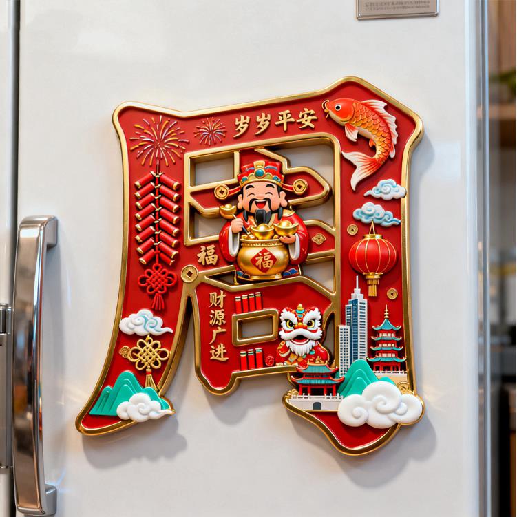 【周】百家姓金属磁吸浮雕冰箱贴旅游景点纪念文创伴手礼装饰门贴