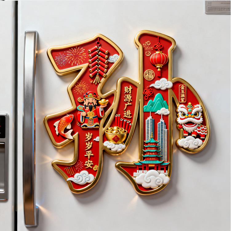 【孙】百家姓金属磁吸浮雕冰箱贴旅游景点纪念文创伴手礼装饰门贴