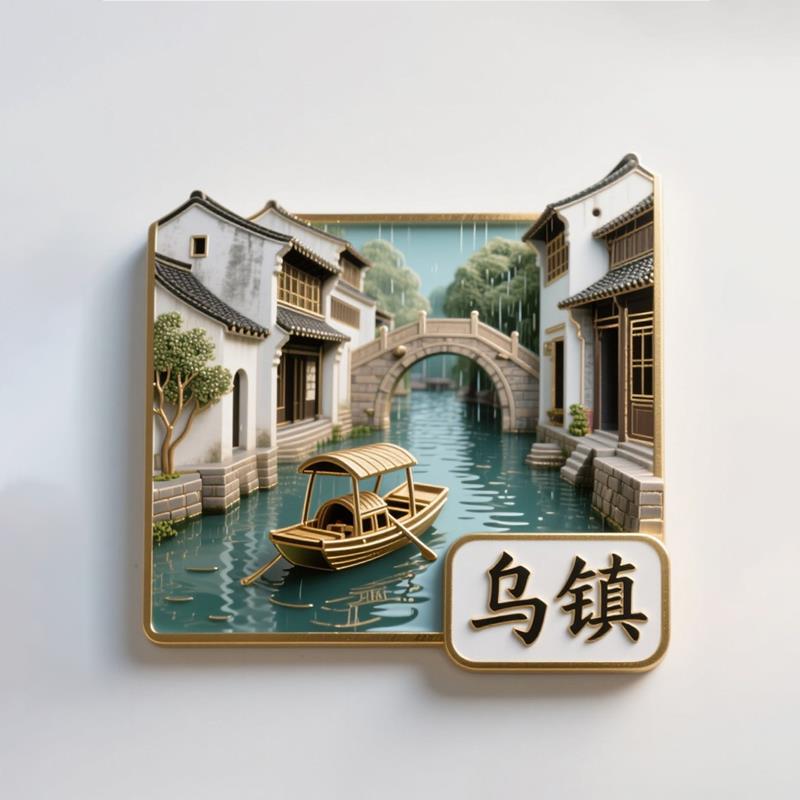 【乌镇】金属磁吸浮雕冰箱贴旅游景点纪念文创伴手礼物装饰门贴