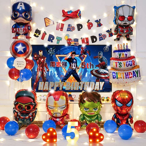 Мстители, воздушный шар для мальчиков, Железный Человек, Халк, Человек-паук