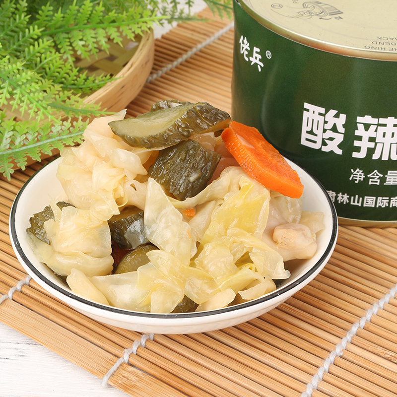 酸辣菜罐头400g*4罐开胃下饭菜应急铁罐长保质期储备即食素材罐头