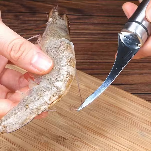 去虾线小刀鱼虾刀多功能去虾线刀剔除刀虾背挑虾线剥虾壳神器