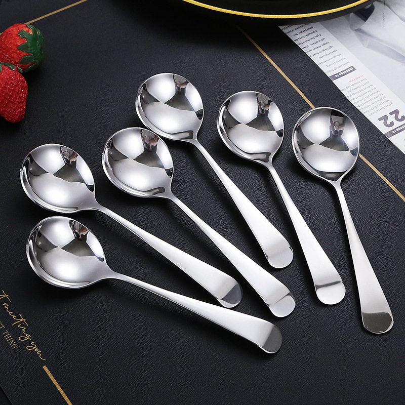 网红304不锈钢勺子家用圆勺吃饭高颜值创意可爱精致小汤勺匙调羹,餐饮具,西餐勺,淘宝优惠券,粉丝福利购,淘宝优惠卷