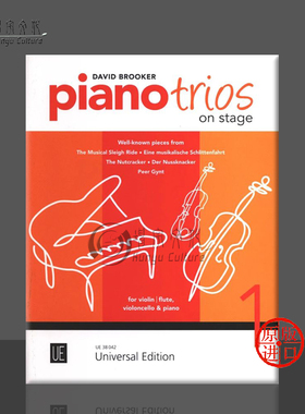 钢琴三重奏表演作品 卷一  维也纳原版乐谱书 Piano Trios on Stage violin or flute cello and piano UE38042