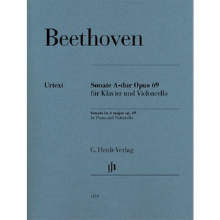 贝多芬大提琴奏鸣曲 A大调 Op69 带钢琴伴奏 亨乐原版乐谱书 Beethoven Sonata A major Cello and Piano HN1473