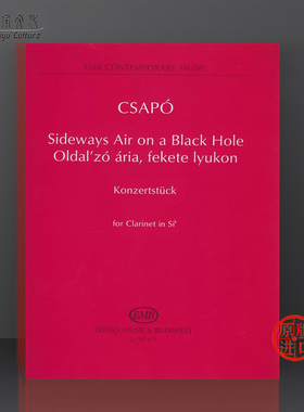 朱拉 萨波 黑洞侧面的空气 单簧管独奏 布达佩斯乐谱书 Gyula Csapo Sideways Air on a Black Hole Clarinet in Sib Z 14471