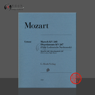 乐谱书Mozart HN1150 嬉游曲K247 Divertimento and March 亨乐原版 中提琴和低音提琴 两支圆号两把小提琴 进行曲K248 莫扎特