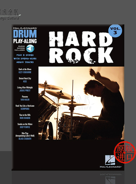 摇滚鼓 伴奏系列  架子鼓或鼓 含在线音频 海伦德原版乐谱书 Hard Rock Drum Play-Along Volume 3 Audio Online HL00699743