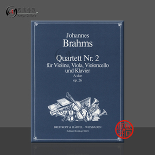 乐谱书籍 EB6024 A大调 Quartet Piano Brahms 德国大熊原版 总分谱 Op26 第二钢琴四重奏 勃拉姆斯