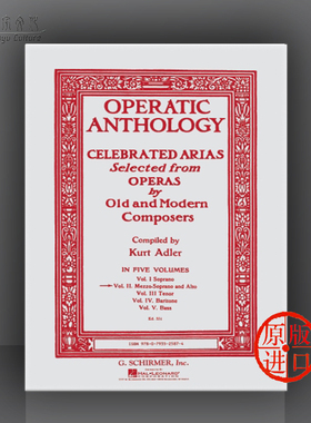歌剧选集 卷二 女中音和钢琴 希尔默原版进口乐谱书 Operatic Anthology Volume 2 Mezzo Soprano and Piano HL 50325840