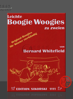 怀特菲尔德 布吉伍吉爵士钢琴 四手联弹 德国思考斯基 原版乐谱书 Whitefield Boogie Woogies for Piano for 4 Hands SIK1111