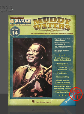 穆迪 蓝调音乐 卷十四 旋律乐器通奏 附CD 海伦德原版乐谱书 Muddy Blue mike Play Along Vol 14 Muddy Waters HL00843206