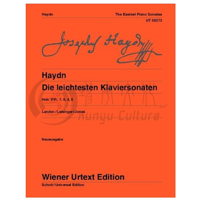 海顿 简易钢琴奏鸣曲 Hob XVI 7 9 4 8 钢琴独奏 带指法 维也纳UE净版乐谱书 Haydn The Easiest Piano Sonatas for piano UT50273