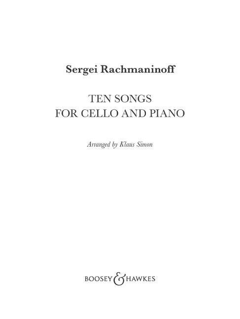 拉赫玛尼诺夫 十首大提琴歌曲 附钢伴 英国博浩原版乐谱书 Rachmaninoff Ten Songs for Cello and Piano BH14006怎么看?