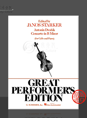 德沃夏克 大提琴协奏曲op104 B小调 附钢伴 希尔默原版乐谱书 Dvorak Concerto in B Minor cello and piano HL50336070