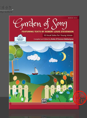 花园之歌 声乐和钢琴 附在线音频 Alfred原版乐谱书 Garden of Song 10 Vocal Solos for Young Voices 00-48579