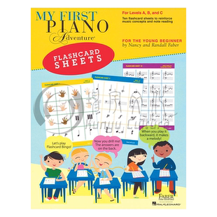 菲伯尔我的钢琴课 儿童抽认卡表 海伦德原版进口乐谱书Hal Leonard My First Piano Adventure HL00275425