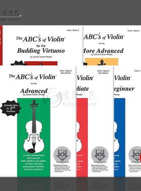 ABC小提琴教材  塔克 罗达 附在线音频 全套共一至五卷 费舍尔原版乐谱 Rhoda The ABC's of Violin Vol 1- 5 (Budding Virtuoso)
