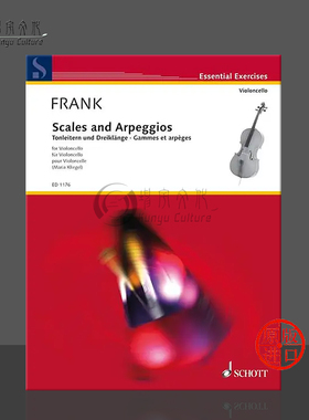 弗兰克大提琴音阶和琶音练习 德国朔特原版进口乐谱 Maurits Frank Scales and Arpeggios cello ED1176