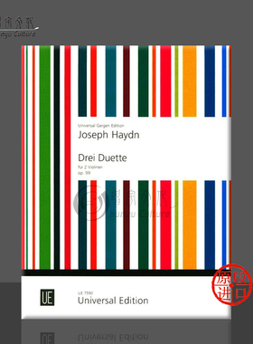 海顿 三首二重奏 Hob III 40 20 23 两把小提琴 维也纳原版乐谱书 Haydn 3 Duets for 2 violins UE7590