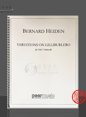 海登 利利布勒罗变奏曲 大提琴独奏 Peer原版乐谱书 Heiden Variations on Lilliburlero Cello HL00228874