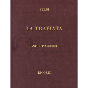 威尔第 茶花女 声乐总谱 精装版 意大利语Ricordi里科尔迪乐谱书Verdi La Traviata ClothboundItalianVoca Score HL50021200