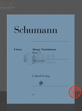 舒曼 阿贝格钢琴变奏曲 op1 钢琴独奏 带指法 亨乐原版乐谱书 Schumann Abegg Variations HN87