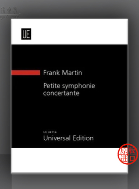马丁 小交响协奏曲 为竖琴钢琴和弦乐团 研习小总谱 非演奏用谱 维也纳原版乐谱书 Martin Petite symphonie concertante UE34114