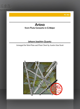匡茨 咏叹调 选自G大调长笛协奏曲 长笛合奏 Alry乐谱书 Quantz Arioso from Flute Concerto in G major Flute Choir FC252