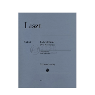 【促销】李斯特 爱之梦 三首夜曲 钢琴独奏带指法 亨乐原版乐谱书 Franz Liszt Liebestraume 3 Notturnos HN634