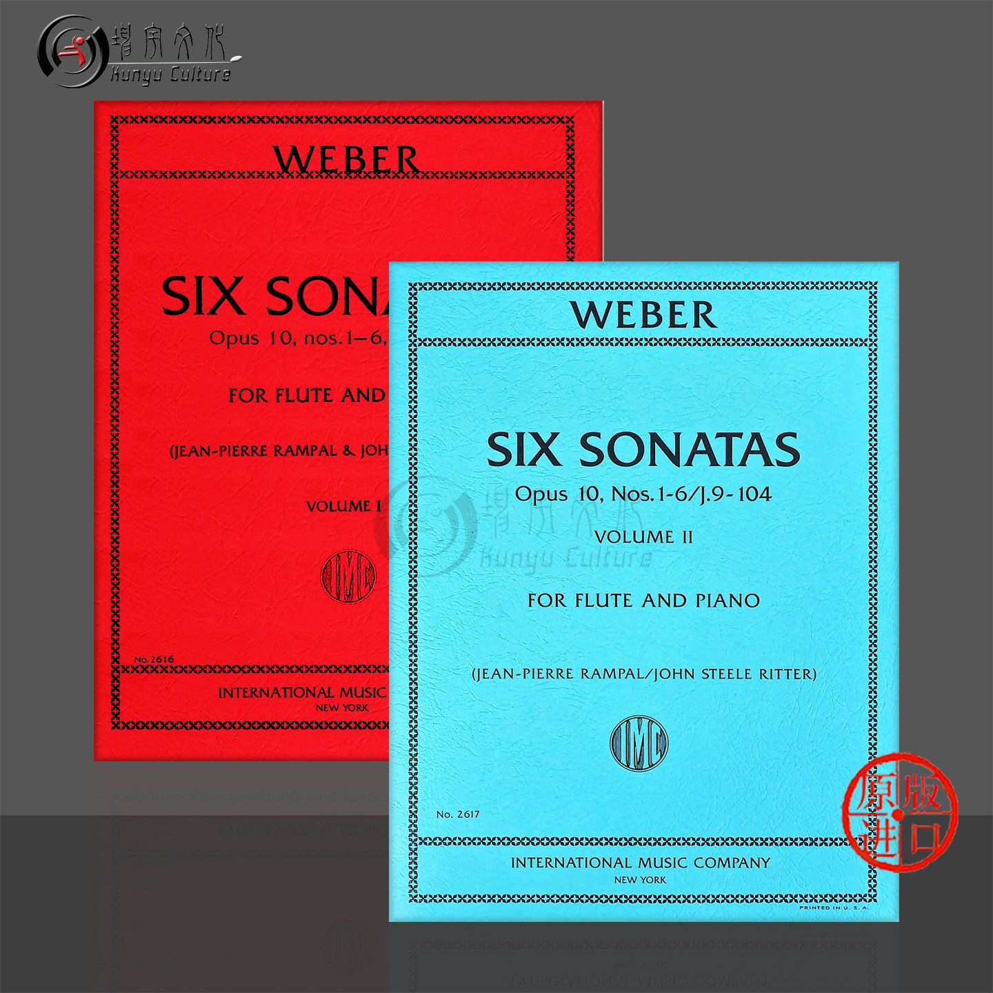 韦伯 六首长笛奏鸣曲Op10 附钢琴伴奏 全套共两册 IMC原版乐谱书 Weber Six Sonatas Flute and Piano 2616/2617