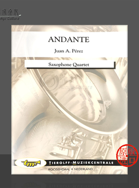 佩雷斯行板 萨克斯四重奏 Tierolff原版乐谱书 Perez Andante Saxophone Quartet 0009sq