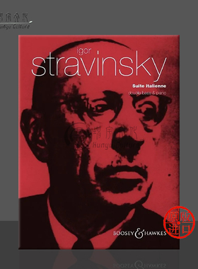 斯特拉文斯基 意大利组曲 普钦奈拉 低音提琴和钢琴 博浩原版乐谱书 Igor Stravinsky Suite Italienne from Pulcinella BH13676