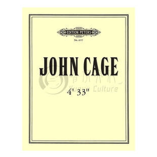 约翰凯奇 4分33秒 钢琴 收藏版 彼得斯原版进口乐谱书 John Cage 4'33